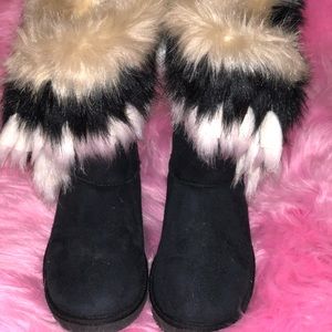Faux Fur Fringe Short Boots